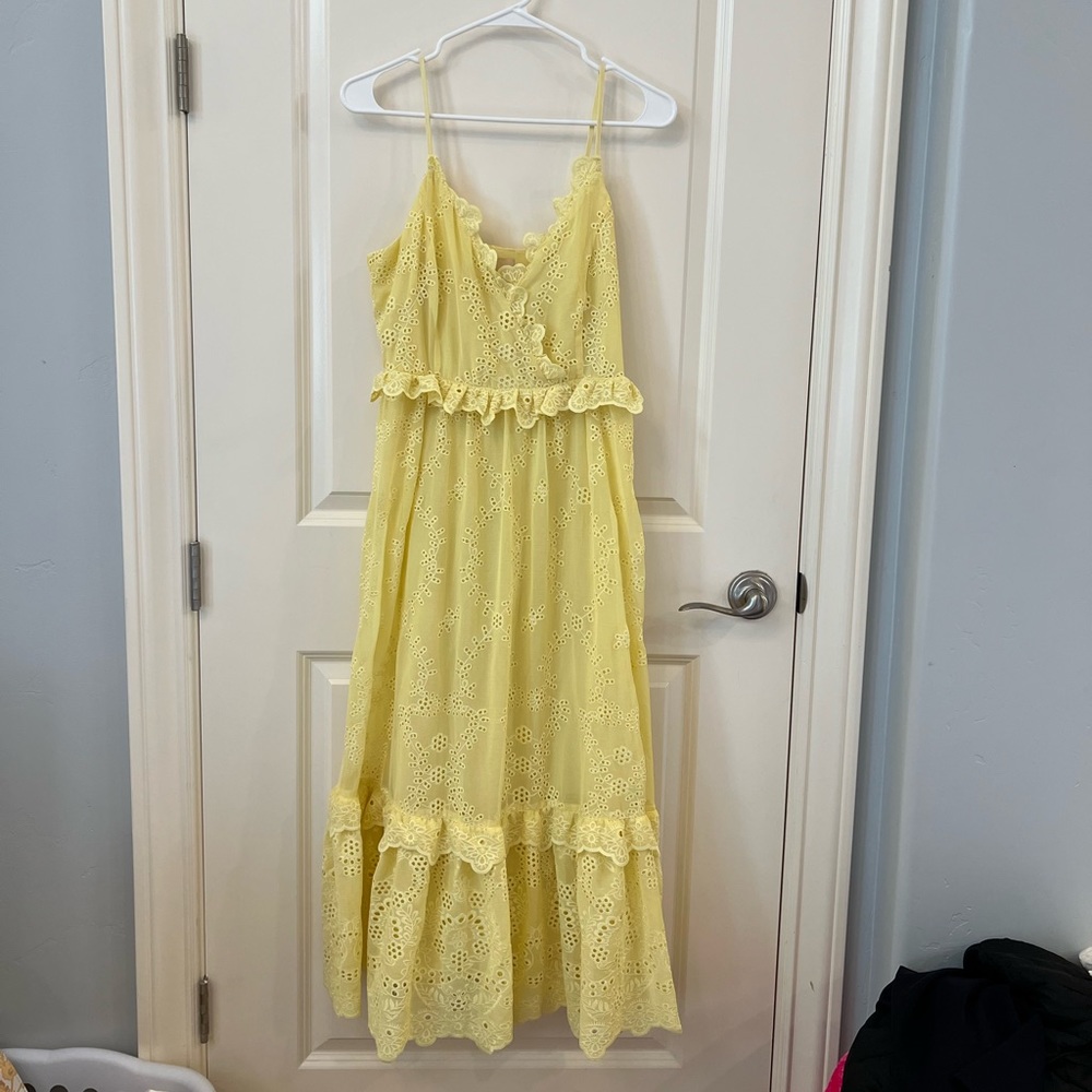 Yellow embroidered dress